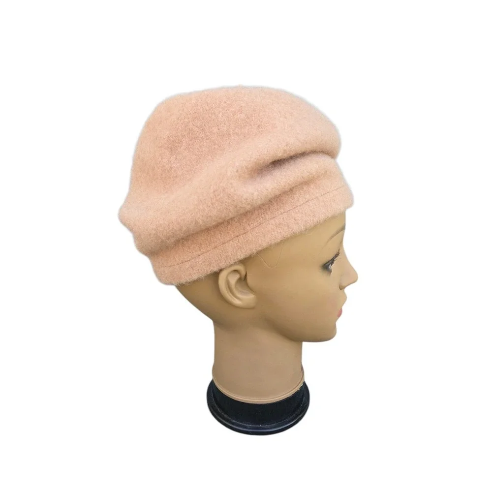 Free People Margot‎ Slouchy Wool Beret In CAMEL BROWN One Side Wool
